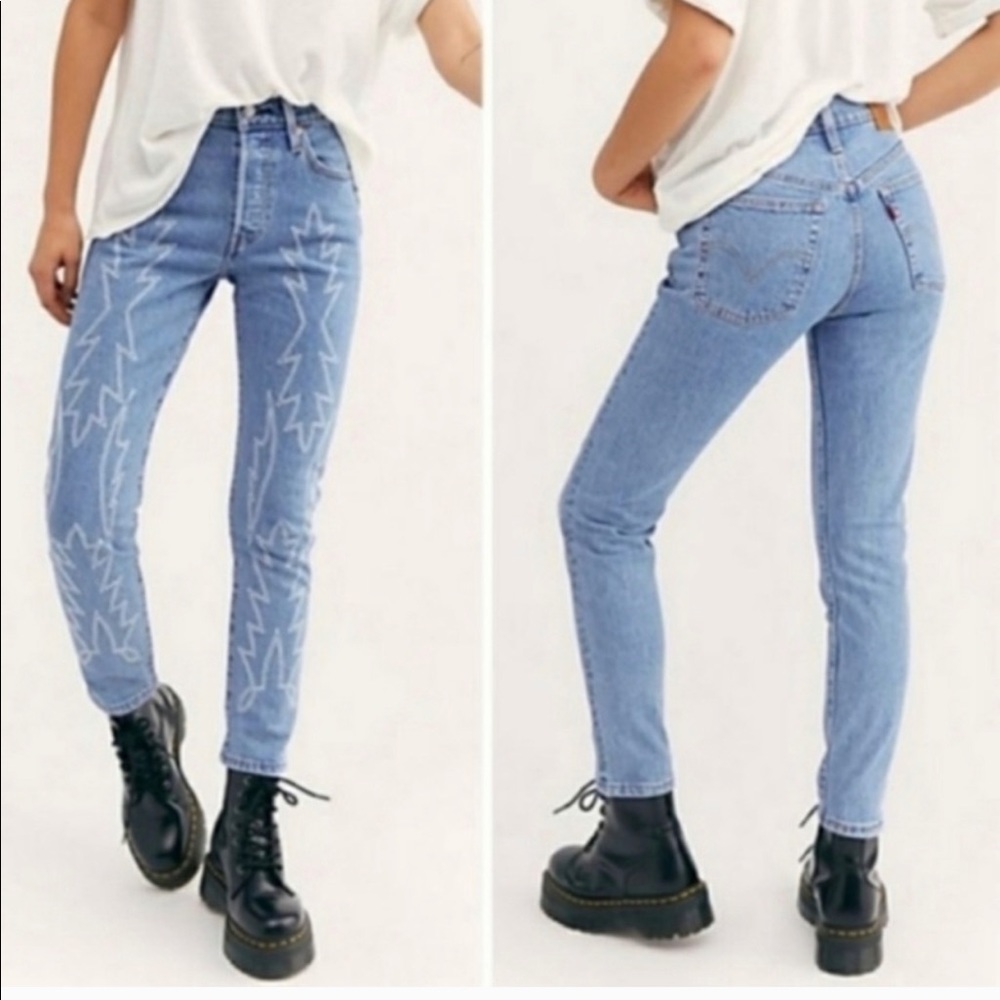 Levi’s 501 embroidered del Norte skinny jeans NWT